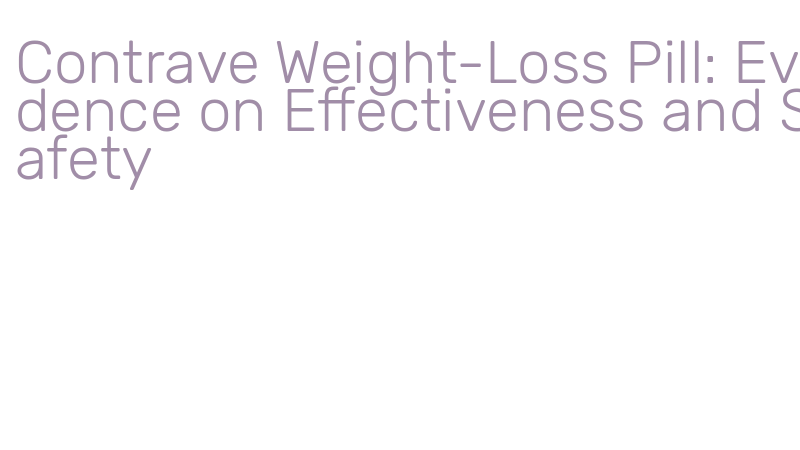 Contrave weight loss evidence