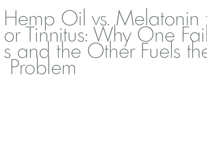 hemp oil and tinnitus