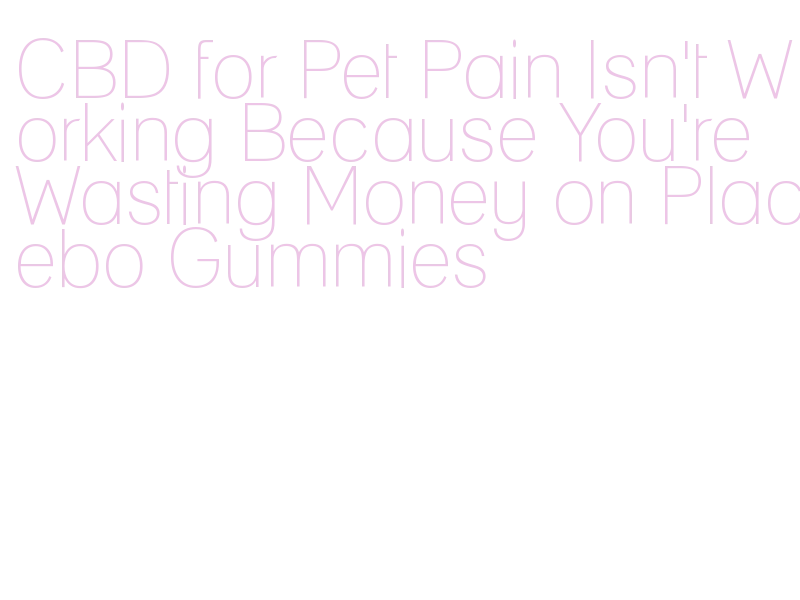 why CBD for pet pain doesn't work