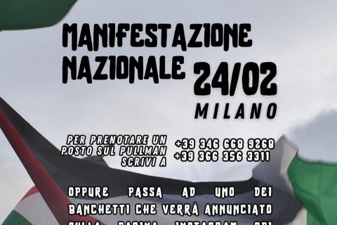 Manifestazione nazionale per la Palestina 24 febbraio Milano