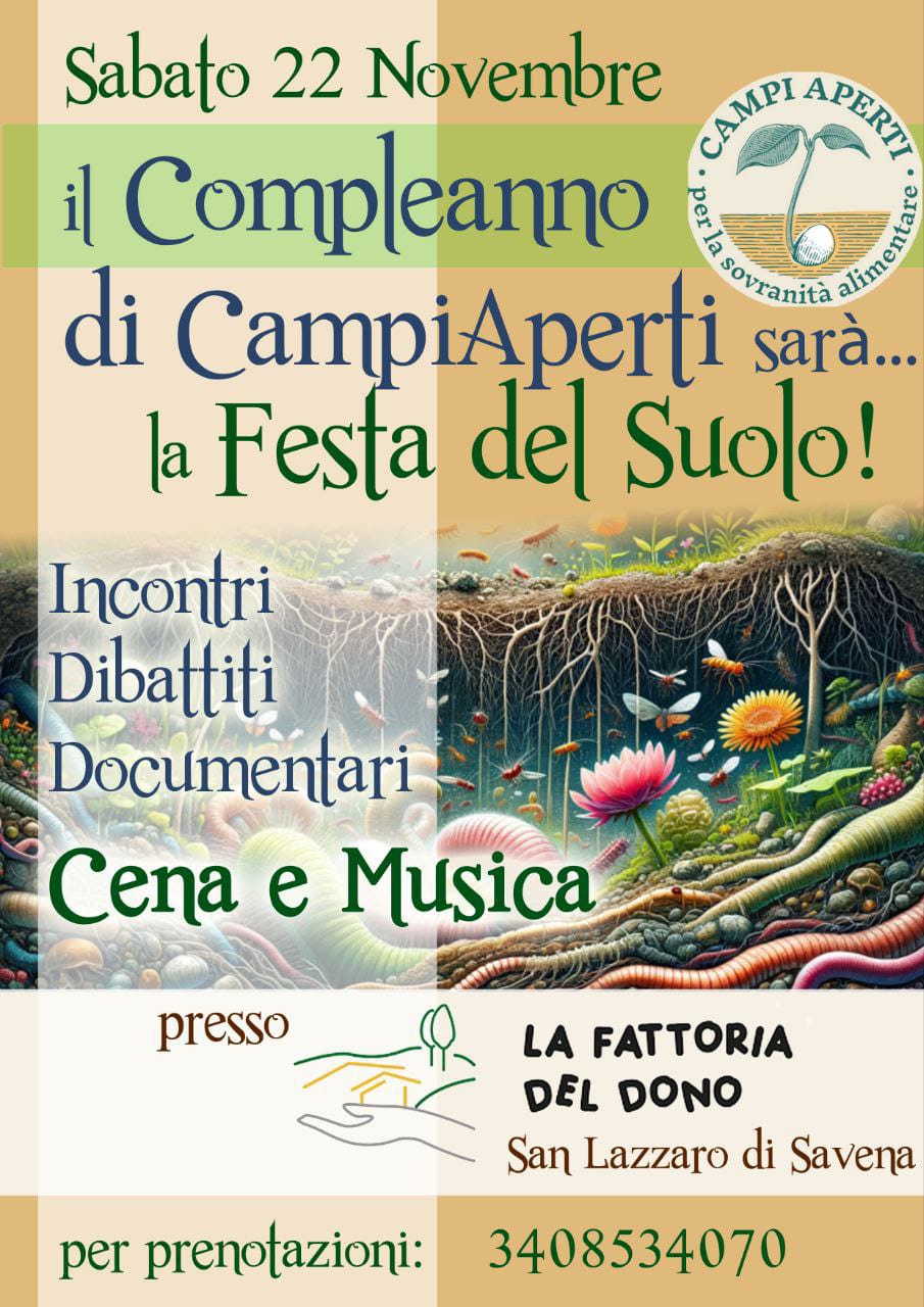 Compleanno Campi Aperti 2025 sabato 22 Novembre Fattoria del Dono